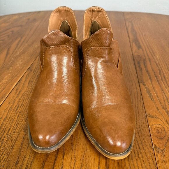 93 Vintage Shoes - 93 Vintage Taupe, Devon Ankle Boots, Vegan Leather, Size 8M